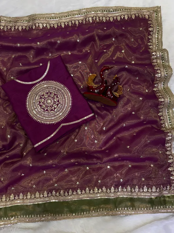 Wine_Organza_Silk_Embroidered_Saree