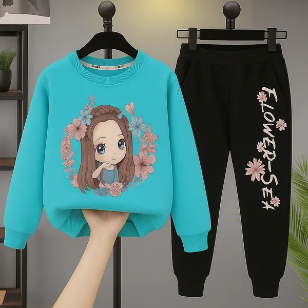 Focus_Printed__Brown_Color_Joggeres_Trendy_Top_and_Bottom_Set_For_Girls
