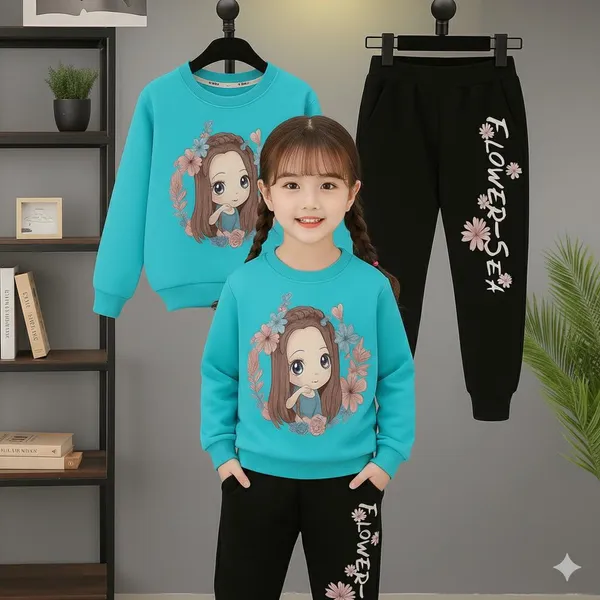 Focus_Printed__Brown_Color_Joggeres_Trendy_Top_and_Bottom_Set_For_Girls