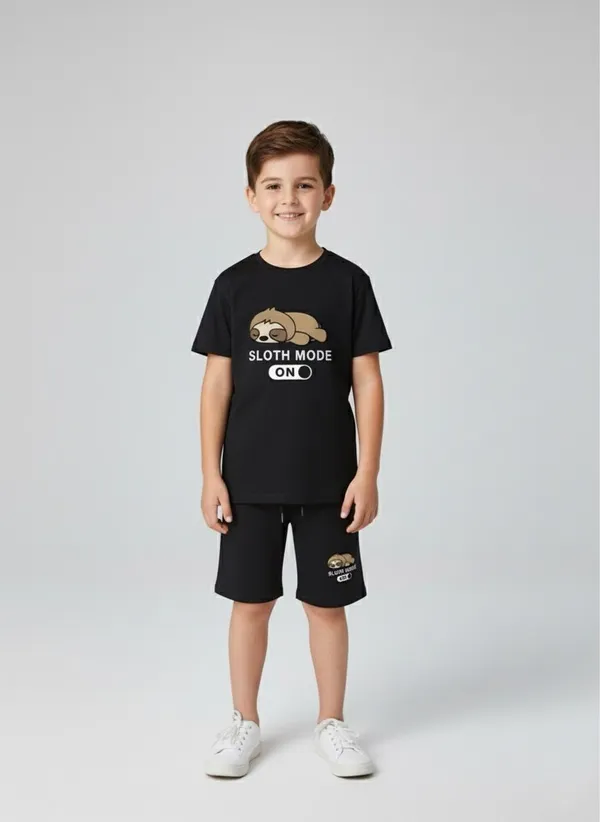 T-shirt_And_CHADDA_AWESOME_Printed_TOP_AND_BOTTOM_SET_(BROWN_+_BLACK)