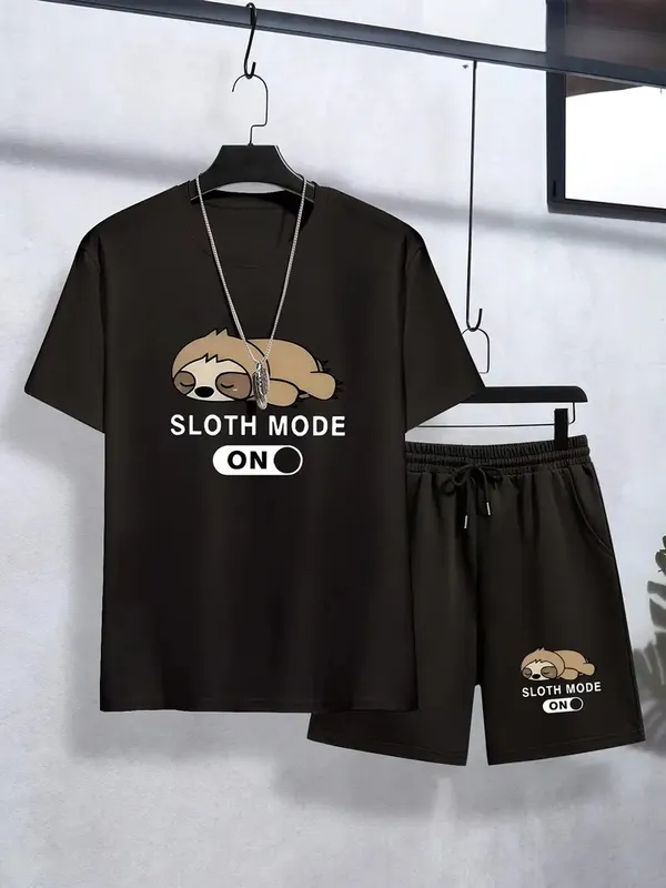 T-shirt_And_CHADDA_AWESOME_Printed_TOP_AND_BOTTOM_SET_(BROWN_+_BLACK)