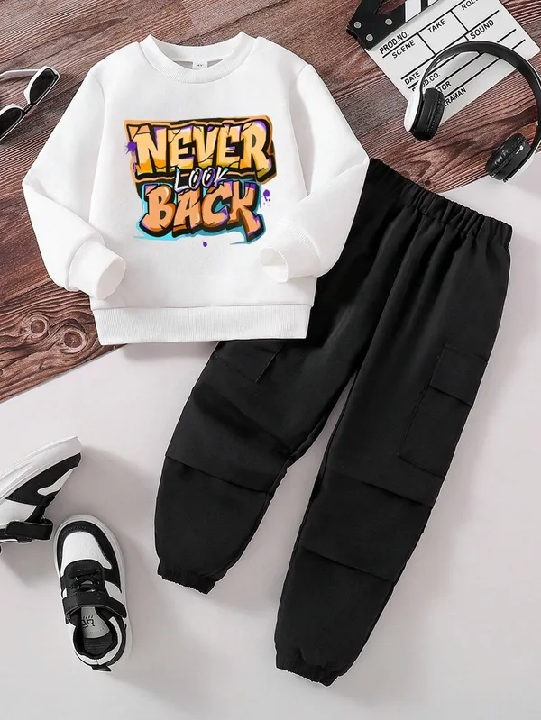 Never_Back_White_Printed_T-Shirt_and_Black_Color_Joggeres_Set_for_Boys