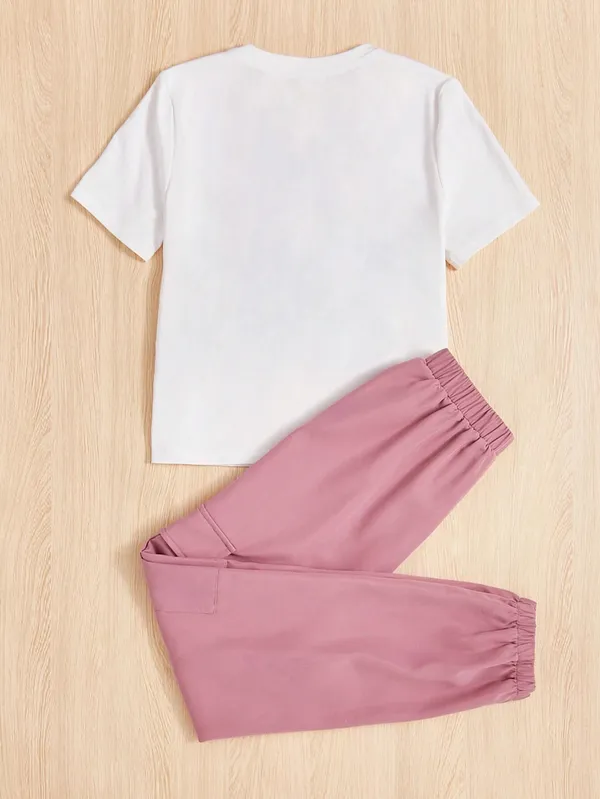 Fashion_Girl_Printed_White_T-shirt_and_Peach_Joggeres_for_Girls