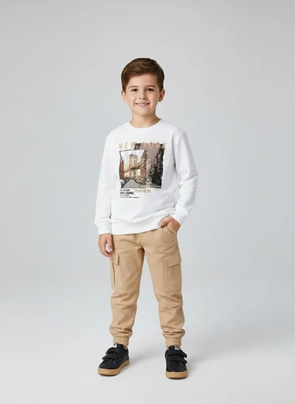 New_York_City_White_Printed_T-Shirt_and_Brown_Color_Joggeres_Set_for_Boys