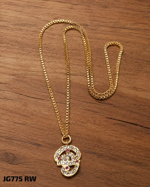Stylish_Gold-Plated_Multicolor_CZ_Pendant_Chain_Necklace