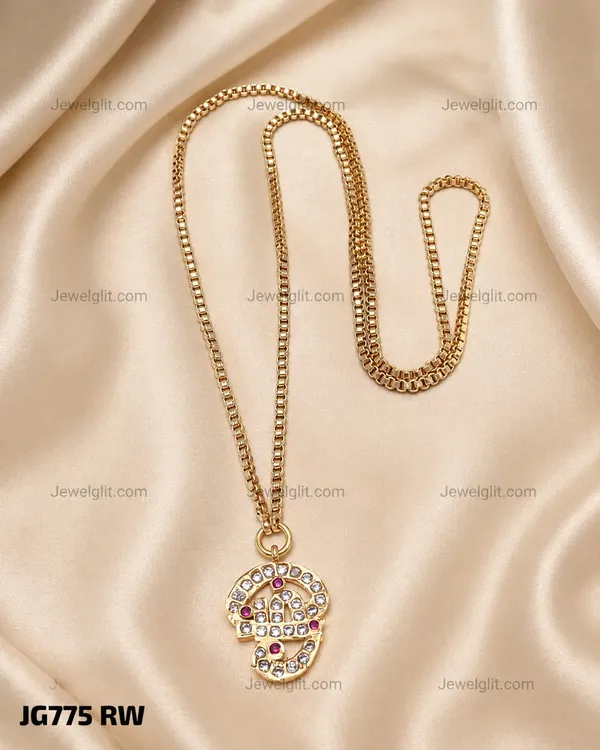 Stylish_Gold-Plated_Multicolor_CZ_Pendant_Chain_Necklace