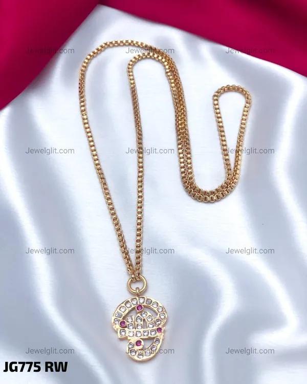 Stylish_Gold-Plated_Multicolor_CZ_Pendant_Chain_Necklace