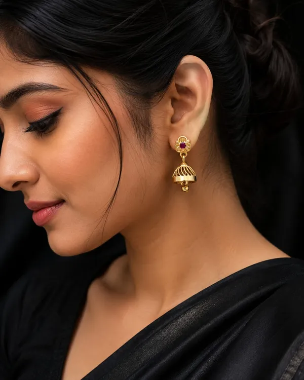 PREMIUM_GOLD_PLATED_TRADITIONAL_MINI_JHUMKA_EARRINGS_FOR_WOMEN_&_GIRLS