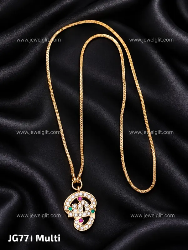PREMIUM_GOLD_PLATED_CZ_STONE_OM_PENDANT_NECKLACE_FOR_WOMEN