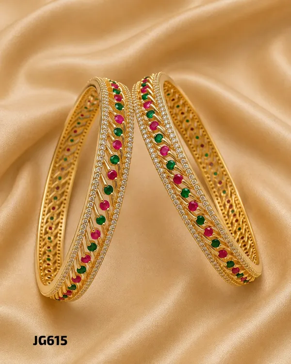Elegant_Ruby_&_Emerald_Stone_Gold-Plated_Designer_Bangles_Set