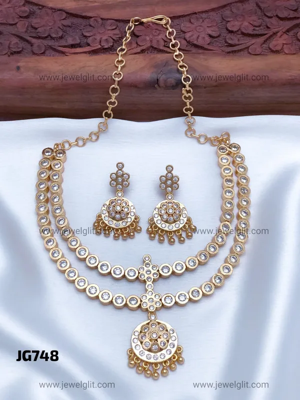 Designer_Double_Layer_CZ_Necklace_Set_for_Women_&_Girls