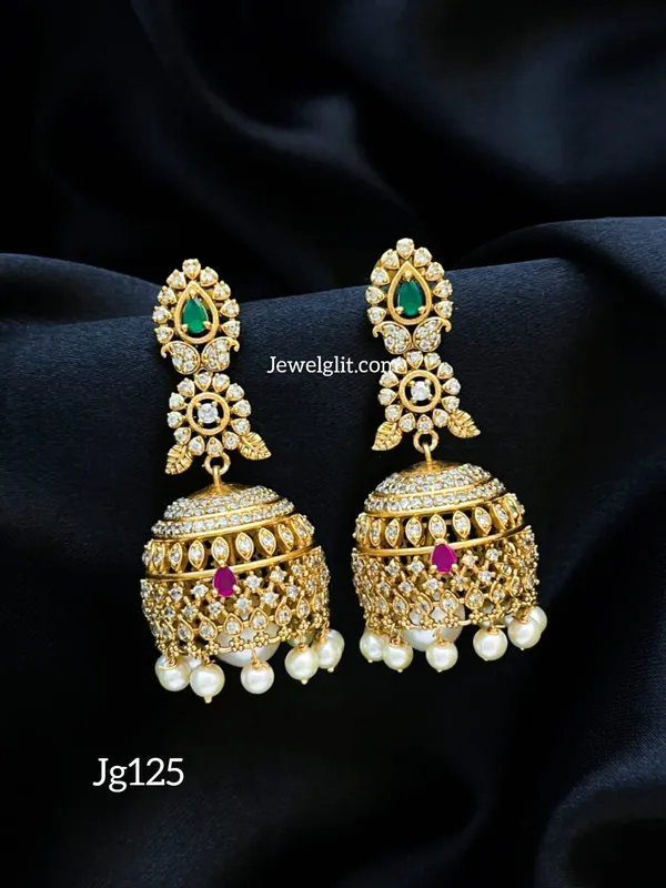 Elegent_American_Diamond_Stone_Jhumka.