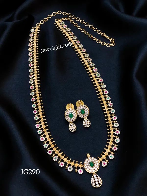 Elegent_AD_Stone_Long_Haram_With_Earring.