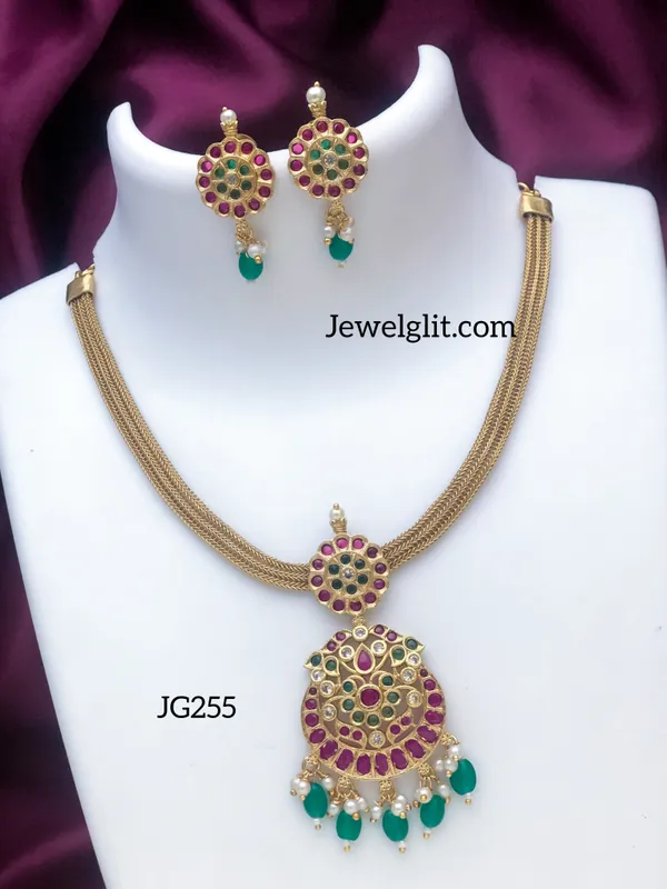 Elegent_AD_Stone_Necklace_With_Earring.
