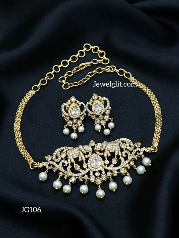 Elegent_American_Diamond_Stone_Necklace_With_Earring.