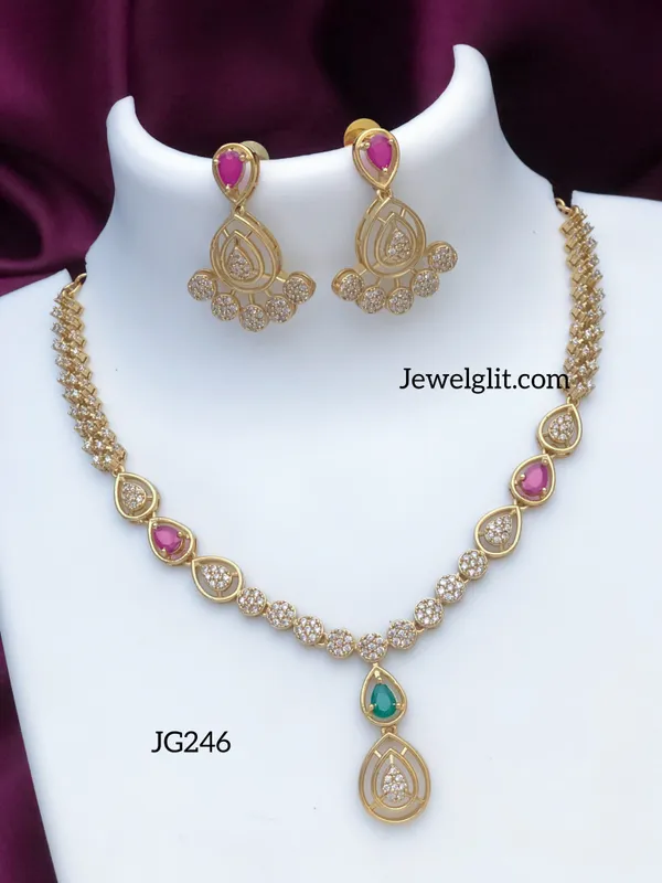 Elegent_AD_Stone_Necklace_With_Earring.