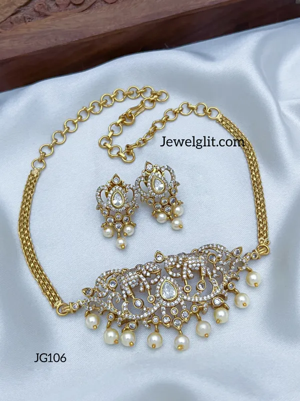 Elegent_American_Diamond_Stone_Necklace_With_Earring.