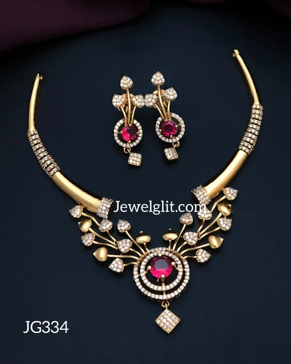 Elegent_AD_Stone_Necklace_With_Earring.