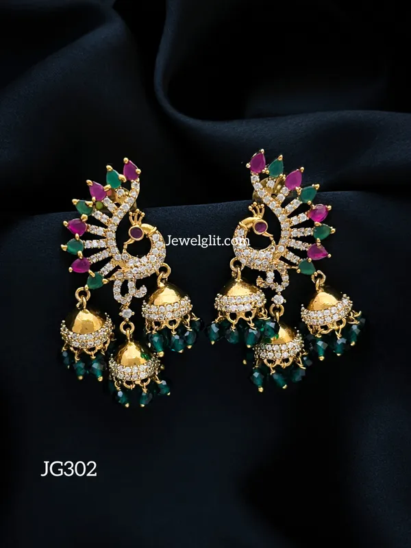 Elegent_AD_Stone_Peacock_Earring