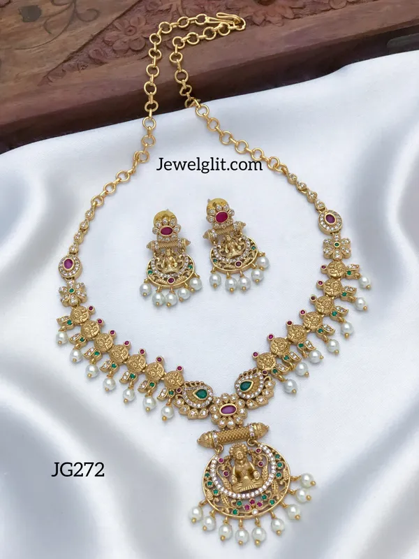 Elegent_AD_Stone_Pearl_Necklace_With_Earring.