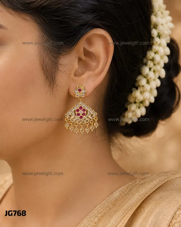PREMIUM_GOLD_PLATED_CZ_STONE_TRADITIONAL_CHANDELIER_DROP_EARRINGS_FOR_WOMEN_&_GIRLS