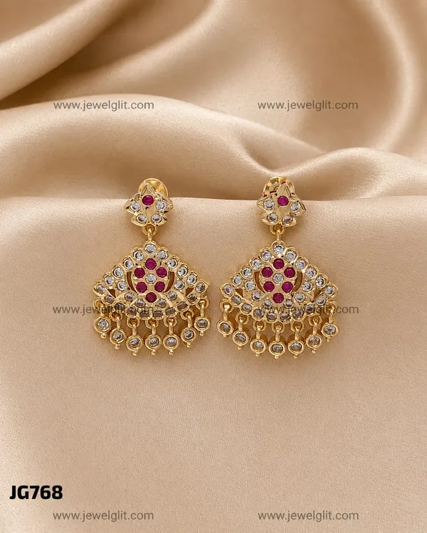 PREMIUM_GOLD_PLATED_CZ_STONE_TRADITIONAL_CHANDELIER_DROP_EARRINGS_FOR_WOMEN_&_GIRLS