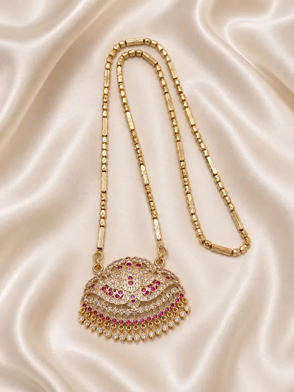 Premium_Gold_Plated_Traditional_Peacock_Motif_Pendant_Long_Chain