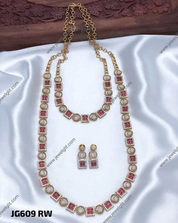 HERITAGE_GLOW_MATTE_LONG_HARAM_AND_SHORT_NECKLACE_WITH_EARRINGS
