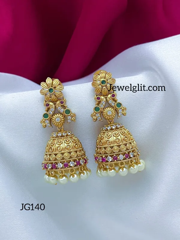 Matte_Traditional_Peacock_Beads_Jhumka