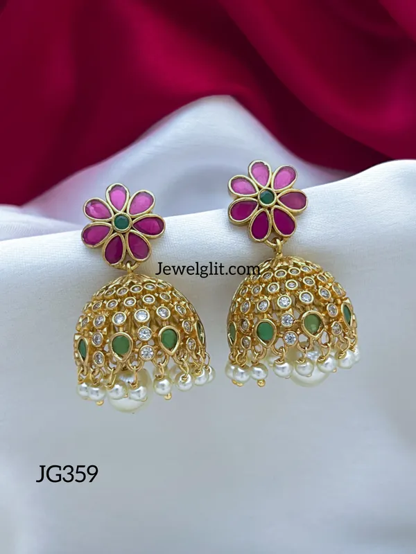 Imitation_AD_Stone_Flower_Jhumka