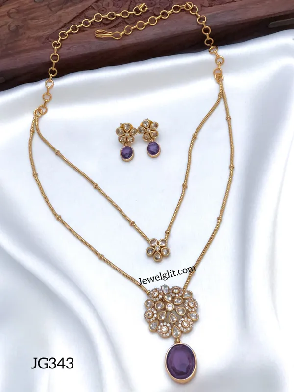 Imitation_AD_Stone_Layer_Necklace_With_Earring