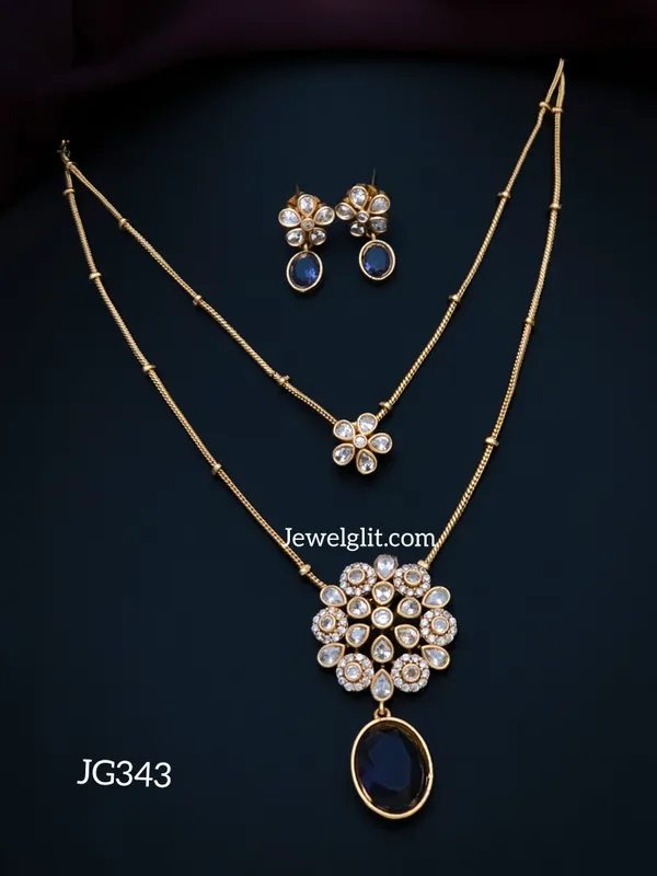 Imitation_AD_Stone_Layer_Necklace_With_Earring