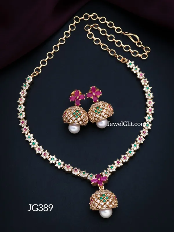 Imitation_AD_Stone_Necklace_With_Earring
