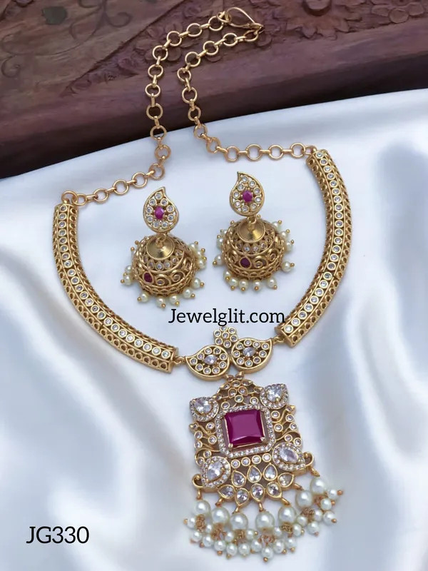 Imitation_AD_Stone_Necklace_With_Earring