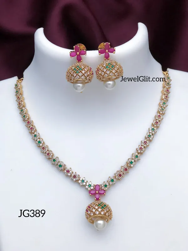 Imitation_AD_Stone_Necklace_With_Earring