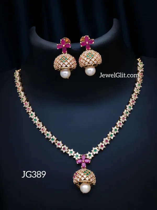 Imitation_AD_Stone_Necklace_With_Earring