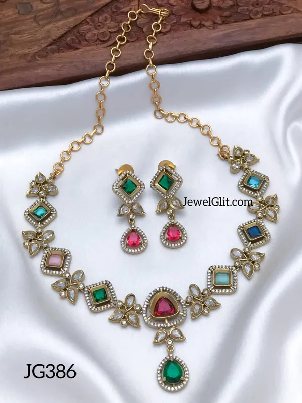 Imitation_AD_Stone_Necklace_With_Earring