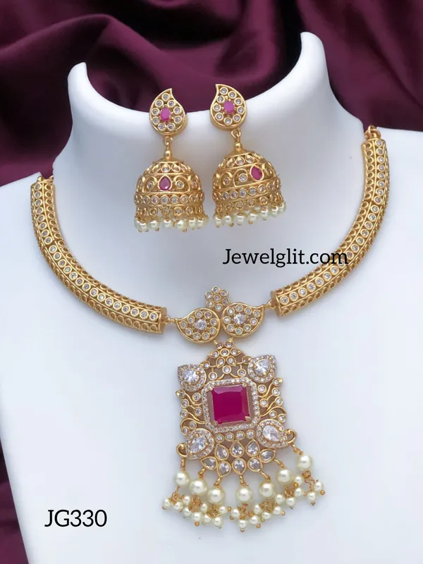 Imitation_AD_Stone_Necklace_With_Earring