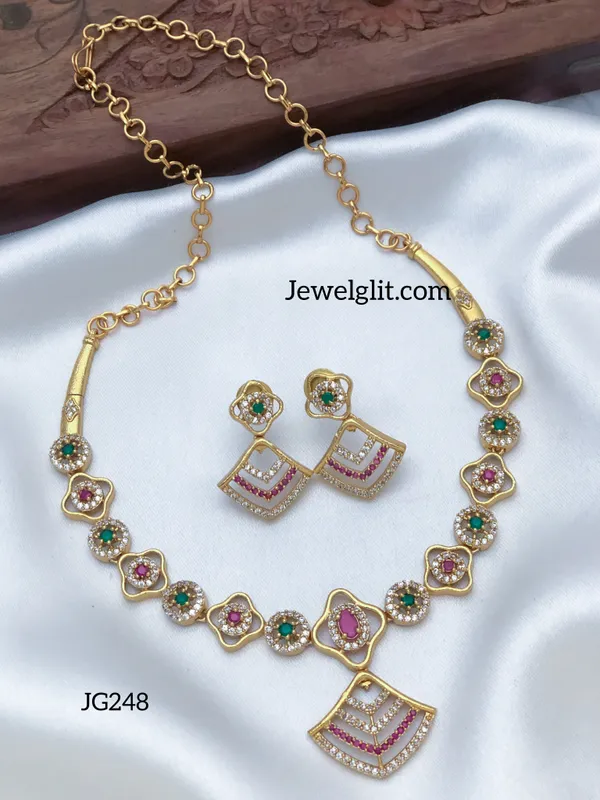 Imitation_AD_Stone_Necklace_With_Earring.