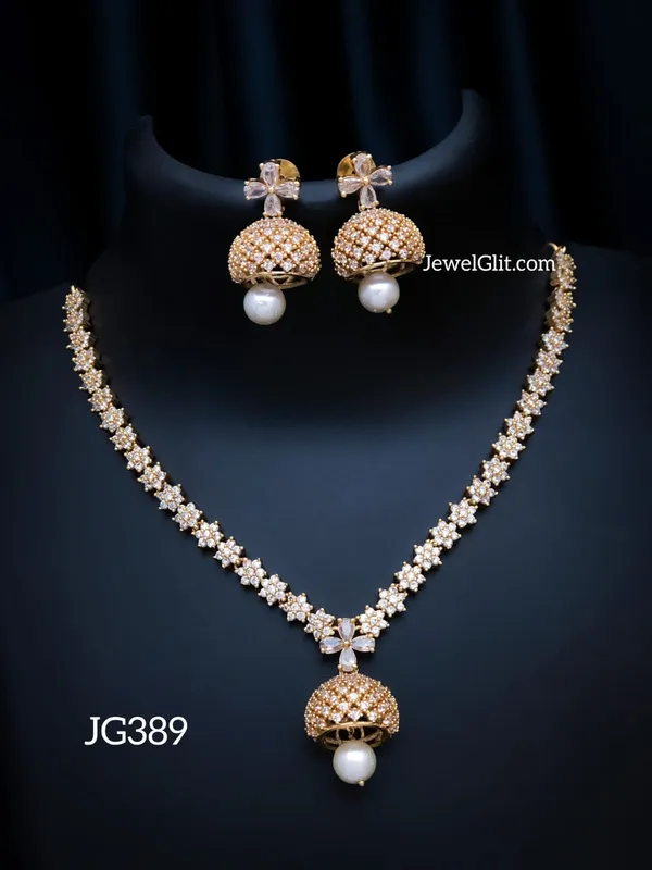 Imitation_AD_Stone_Necklace_With_Earring.