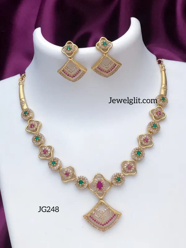 Imitation_AD_Stone_Necklace_With_Earring.