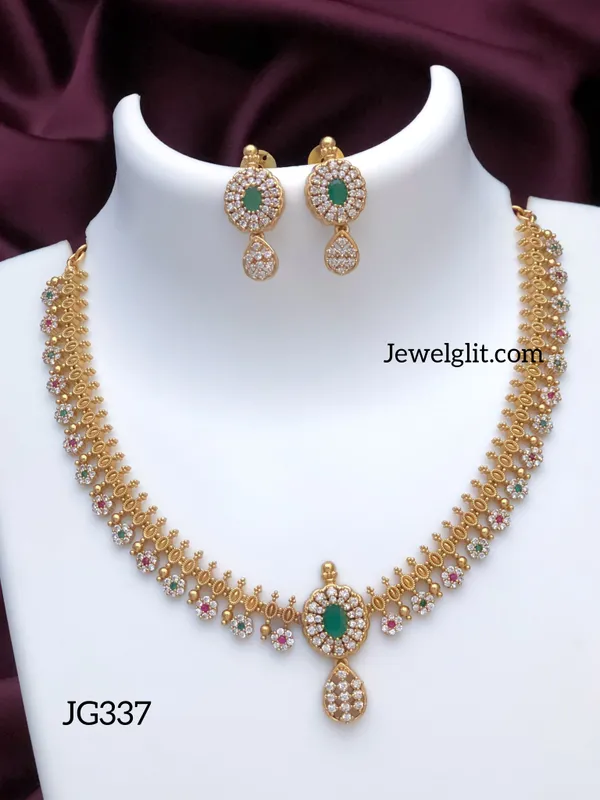 Imitation_AD_Stone_Necklace_With_Earring.
