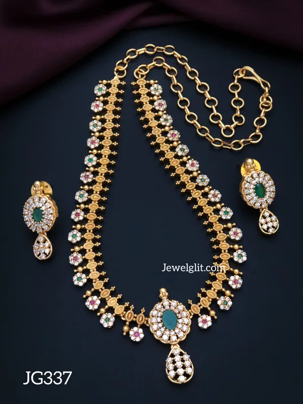 Imitation_AD_Stone_Necklace_With_Earring.