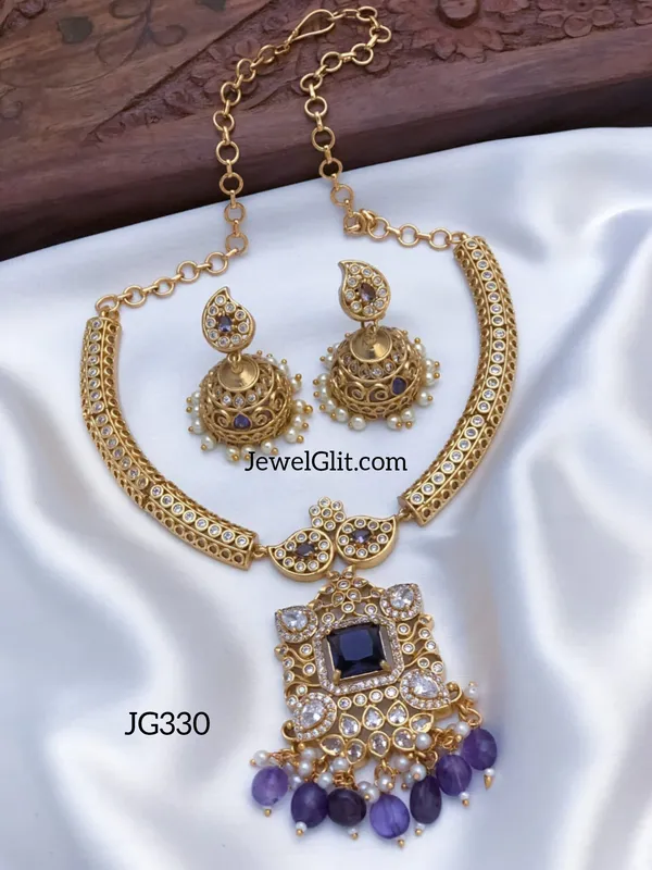Imitation_AD_Stone_Necklace_With_Earring.