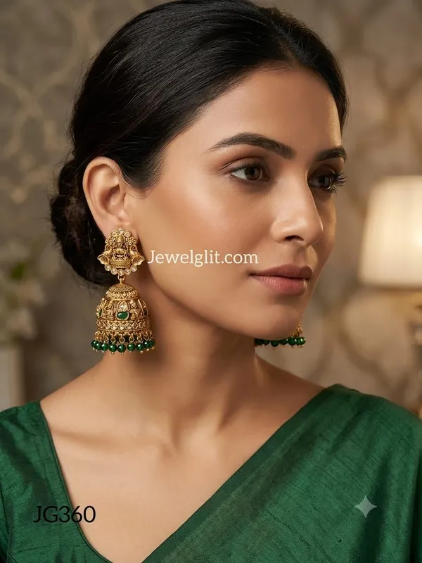 Traditional_AD_Stone_Green_Beads_Jhumka