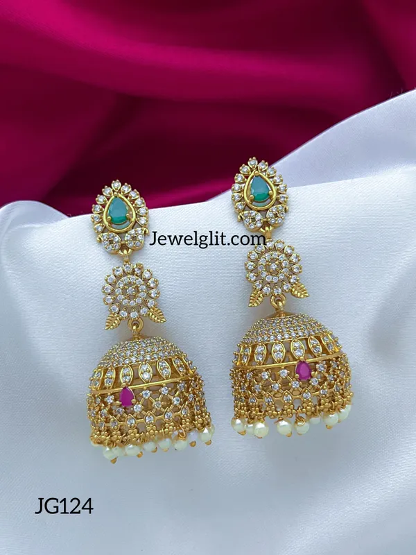 Elegent_American_Diamond_Stone_Jhumka.