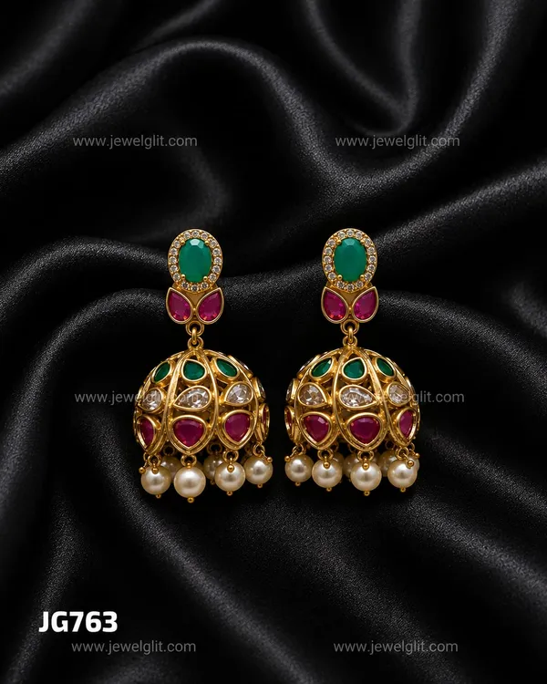 Matte_Gold_Finish_CZ_Stone_&_Pearl_Jhumka_Earrings_for_Women