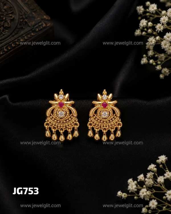 Royal_Gold_Finish_CZ_Stone_Traditional_Drop_Earrings