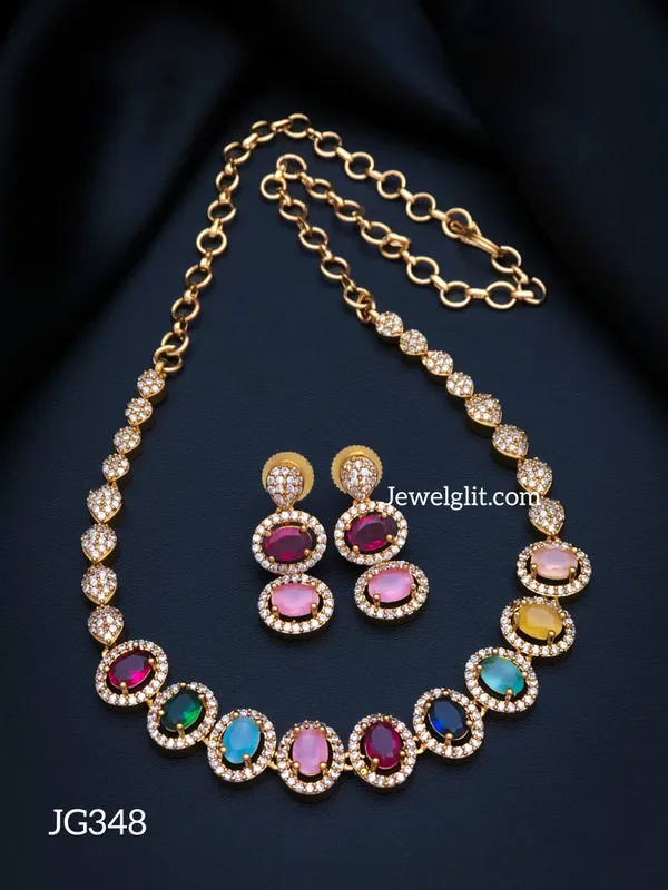 Multicolour_AD_Stone_Necklace_With_Earring.