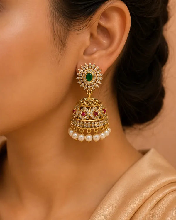 Pretty_American_Diamond_Stone_Jhumka